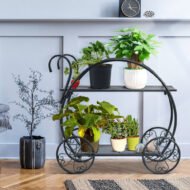 Heavy Duty Metal Flower Cart Plant Stand - Image 3