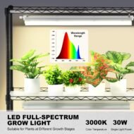 Plant Stand With Grow Light, 4 Tier Plant Shelf With 90W Grow Light For Indoor Plants, Grow Light Shelf Full Spectrum Lights Adjustable Metal Plant Stand For Seed Starting - Image 3