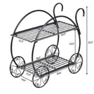 Heavy Duty Metal Flower Cart Plant Stand - Image 2