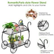 Heavy Duty Metal Flower Cart Plant Stand - Image 8