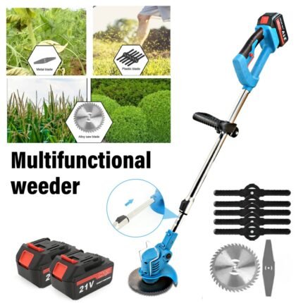 Electric Strimmer Grass Trimmer Cutter Garden Edger 21V Cordless 2 Battery