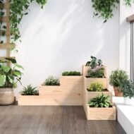 Plant Stand 4 Steps 80.5x Solid Pine Wood - Image 4