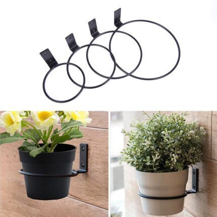 Flower Plant Stand Ring Wall Mounted Metal Hook