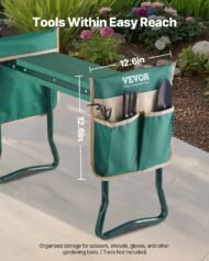 Garden Kneeler And Seat, 6 In Wide Kneeling Pad, Heavy Duty Garden Kneeling Stool, Folding Garden Seat With 2 Tool Bags, Relieve Knee & Back Pain, Portable Garden Bench For Women Grandparents - Image 5
