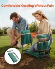 Garden Kneeler And Seat, 6 In Wide Kneeling Pad, Heavy Duty Garden Kneeling Stool, Folding Garden Seat With 2 Tool Bags, Relieve Knee & Back Pain, Portable Garden Bench For Women Grandparents - Image 2