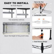 Plant Stand With Grow Light, 4 Tier Plant Shelf With 90W Grow Light For Indoor Plants, Grow Light Shelf Full Spectrum Lights Adjustable Metal Plant Stand For Seed Starting - Image 5