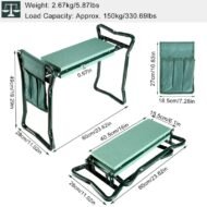 Foldable Garden Kneeler Seat With Kneeling Soft Cushion Pad Tools Pouch Portable Gardener - Image 3