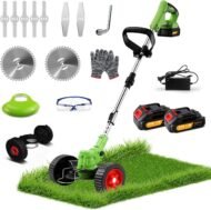 21V Cordless Strimmer Grass Trimmer Tree Cutter Garden Edger Electric 2Batteries