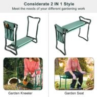 Foldable Garden Kneeler Seat With Kneeling Soft Cushion Pad Tools Pouch Portable Gardener - Image 6